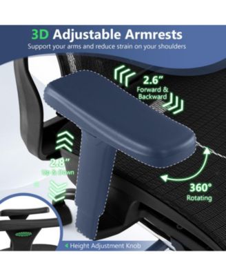 Ergonomic Swivel Office Chair with Adjustable Headrest and Footrest