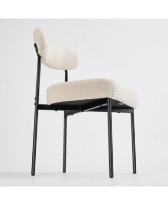 Boucle Dining Chairs Set of 6, Mid Century Modern Upholstered Side Chairs for Dining