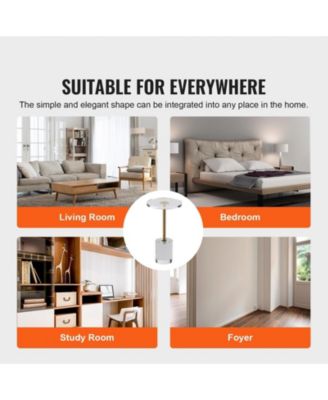 Clear Acrylic End Table, Round Side Table with Solid Base, 11.9 x 11.9 Inch