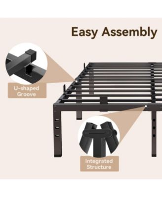 Queen Bed Frame, Metal Platform Bed Frame with 14inch Underbed Storage, No Box Spring Needed, Heavy Duty