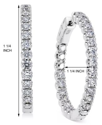 Diamond In-and-Out Hoop Earrings (3 ct. t.w.) in 14k White Gold
