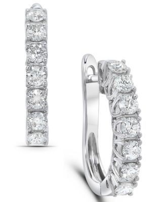 Diamond Small Huggie Hoop Earrings (1 ct. t.w.) in 14k White or Yellow Gold