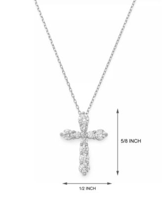 Diamond Cross 16"-18" Pendant Necklace (1/2 ct. t.w.) in 14k White Gold or 14K Gold