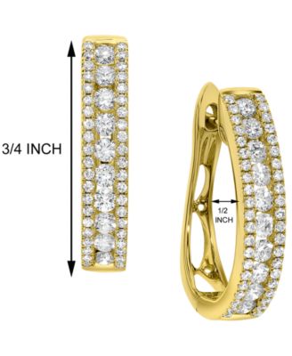 Diamond Oval Hoop Earrings (1 ct. t.w.) in 14k White Gold