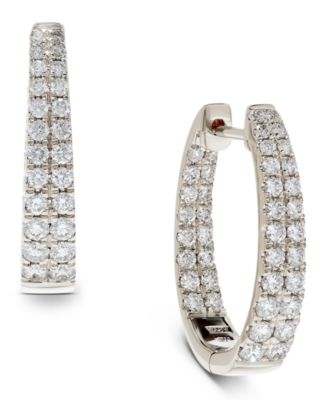 Diamond Graduated In & Out Hoop Earrings (1-1/2 ct. t.w.) in 14k White or Yellow Gold