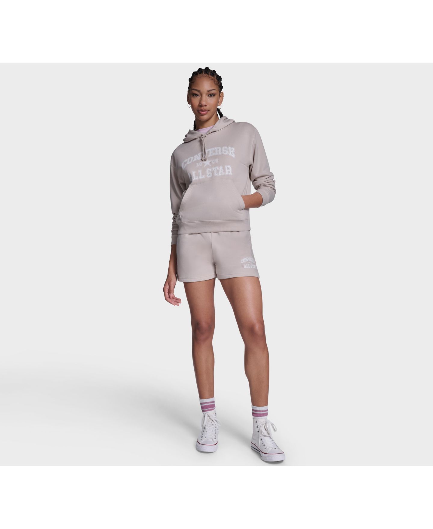 Женское худи Converse All Star Pullover, цвет: Экрю — фото 3