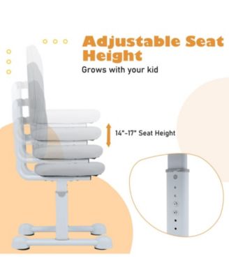 Padded Children Study Chair with Double Back Support and Adjustable Height