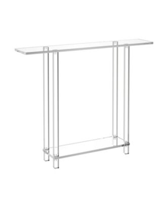 Acrylic Console Table, 2-Tiers Narrow Side Desk with Storage for Living Room
