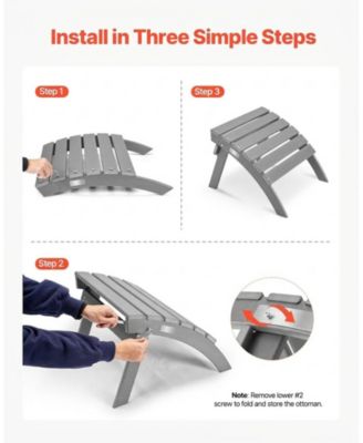 Adirondack Ottoman 21.5L x 18.9W in HDPE Plastic Weather-Resistant Foldable