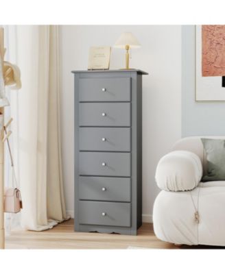 6-Drawer Tall Chest Dresser for Bedroom Storage