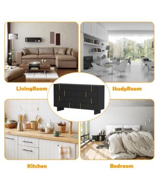 71" Dresser with 8 Large Drawers, Bedroom Chest