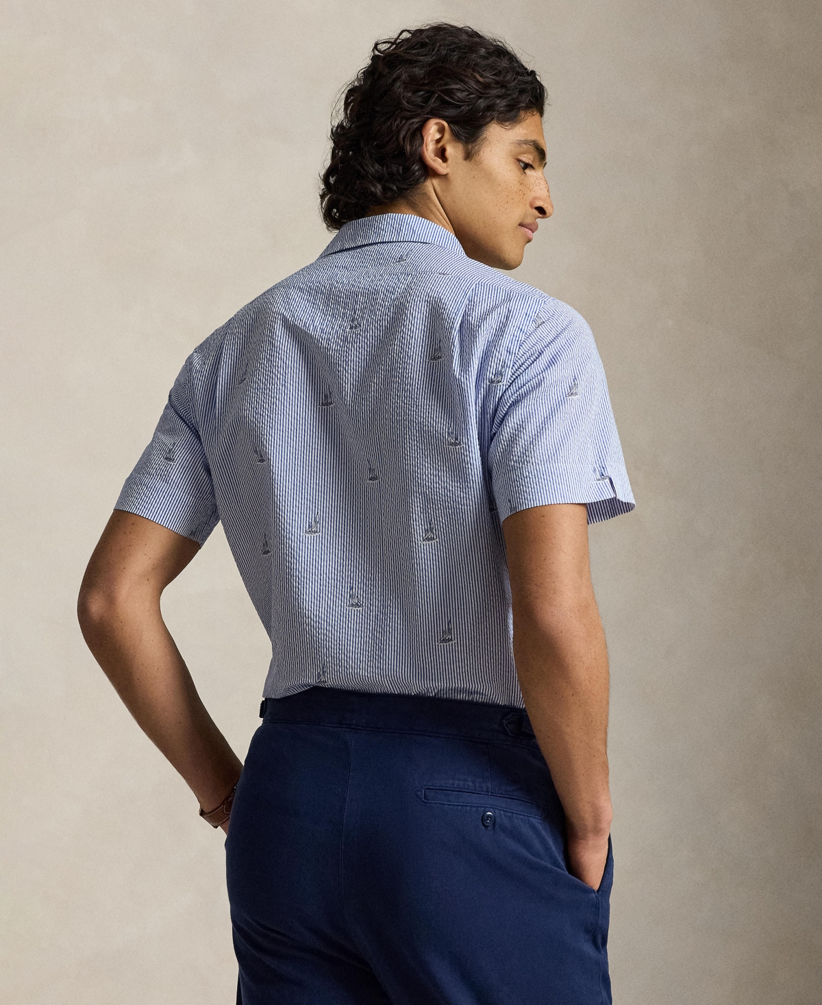 Polo Ralph Lauren Men's Classic-Fit Sailboat Seersucker Shirt