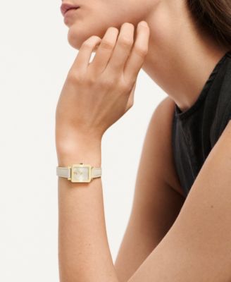 Women's Bold Evolution 2.0 Mini Tank Swiss Quartz Chalk Leather Watch, 20x23mm