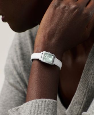 Women's Bold Evolution 2.0 Mini Tank Swiss Quartz White Leather Watch, 20x23mm