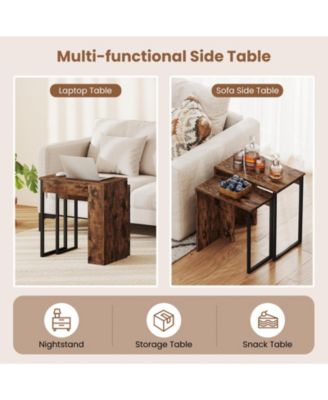 Nesting Coffee Tables Set of 2 Stackable