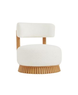 Accent Chair Wide Armless Lounge Chair with Wood Base 1PC