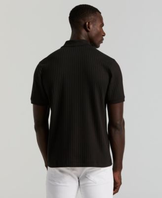 Men's Vertical Rib Button Front Shirt