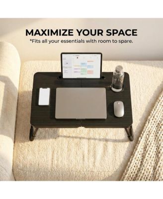 17" Foldable Laptop Bed Desk Tray Table Cup Holder