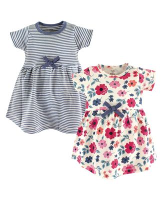Baby Girls Natural Cotton Dresses Featuring Both Short and Long Sleeves