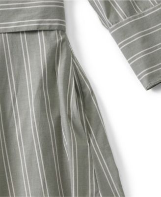 Women's Poplin Midi Wrap Front Dress