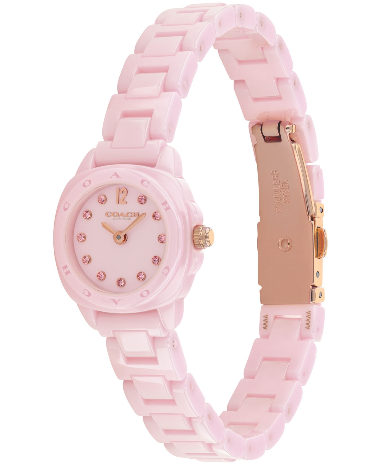 Женские часы COACH Kitt Pink Ceramic Bracelet Watch 21mm — фото 2