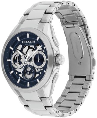 Men's Jackson Silver Tone Stainless Steel Bracelet Watch, 41.5mm