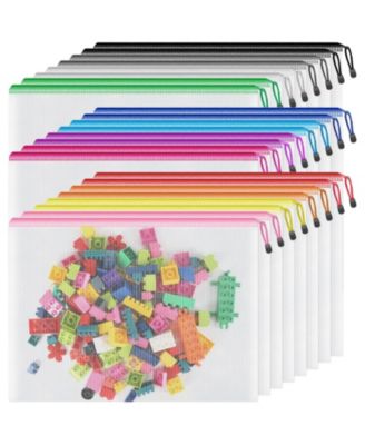 24pcs Mesh Zipper Pouch Large Organizer Waterproof Storage Bags Travel Office Home