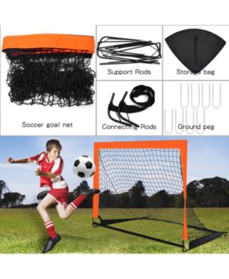 2 Pack, 4'x3' Portable Soccer Goals Pop Up Backyard Indoor Outdoor Sports Gifts