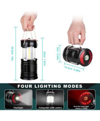 2 Pack, Camping Lanterns USB Rechargeable LED Hurricane Lights Flashlight Hiking Emergency