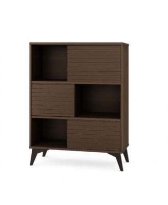 Render 3 Tier Walnut Display Cabinet Storage Stand