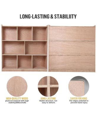 Mobile 8-Compartment Storage Cubby Cabinet for Classroom Organization