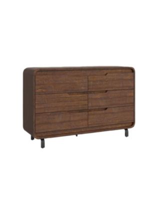 Modern Wood Dresser with 6 Storage Drawers