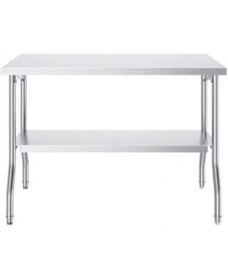 Folding Commercial Prep Table, 48 x 24 Inch, Stainless Steel, 300 lbs Capacity
