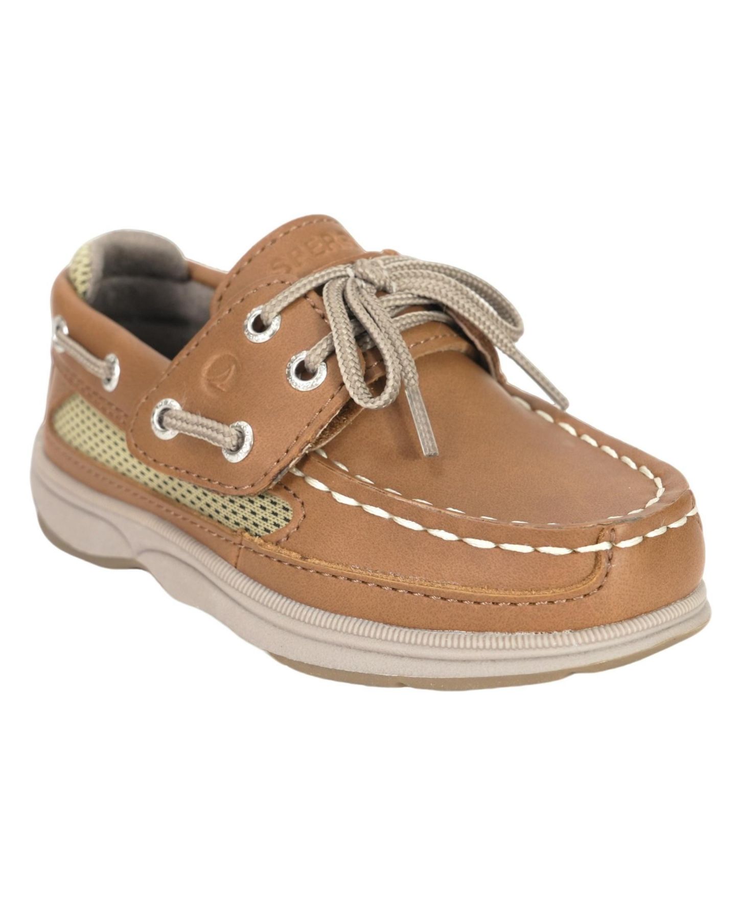Кроссовки Sperry Lanyard Boat Shoes with Memory Foam Insole для девочек, цвет: Каштановый кожаный — фото 1
