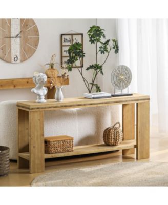 63" Boho Console Table - Rustic Farmhouse Sofa/Entry Table