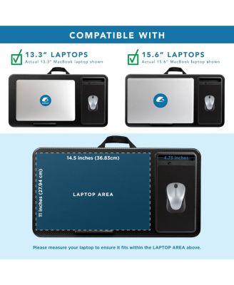 15.6" Home Office Lap Desk With Device Ledge Mouse Pad Phone Holder