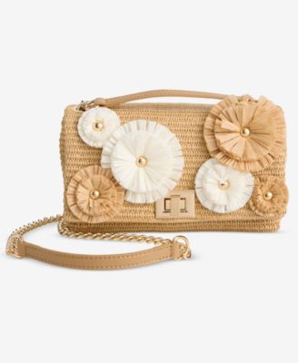 Mini Ajae 3D Floral Straw Crossbody Handbag