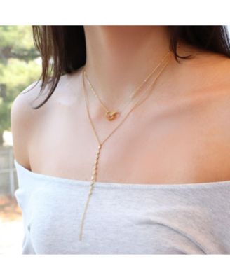 Interlocking CZ Necklace 14K Gold-Plated Sterling Silver