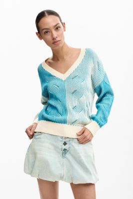 Women's Two-tone knitted sweater