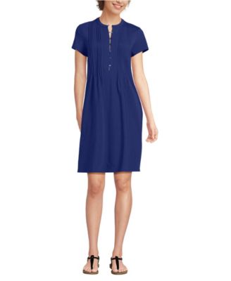 Women's Cotton Modal Pintuck Short Sleeve Dress