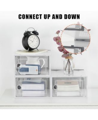 18 Pack Clear Shoe Storage Boxes with Front Doors