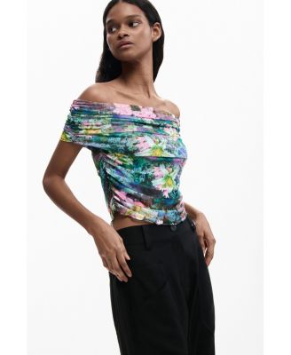 Women's Floral boat neck t-shirt