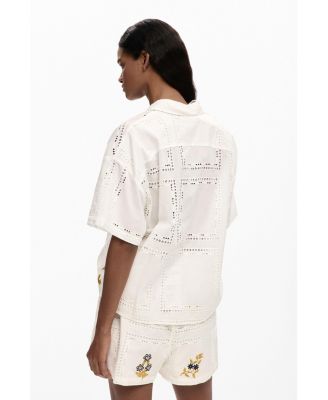 Women's Short-sleeve embroidered shirt