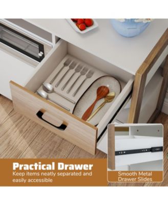 Kitchen Storage Cabinet with Drawer Pull Out Shelf and Doors