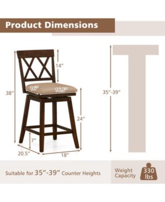 24 in Upholstered Counter Height Bar Stools Set of 2