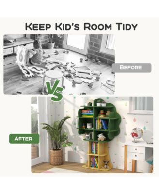 Kids Bookcase Toy Storage Organizer with Open Shelves