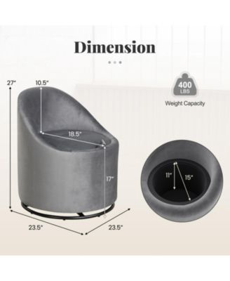 360-Degree Swivel Barrel Chair with Hidden Storage