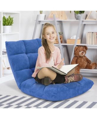 14-Position Adjustable Cushioned Floor Chair with Steel Frame