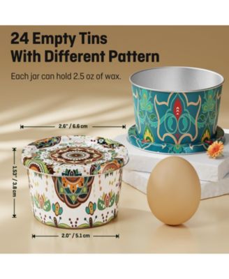 Empty Candle Tin Making Kit with Lids, 2.5 oz