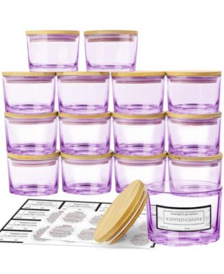 Glass Candle Jars with Airtight Lids 15 Pack